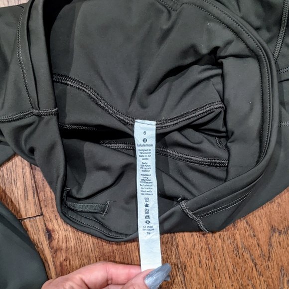Lululemon Fast and Free Crop 19" Dark Olive - Picture 6 of 7
